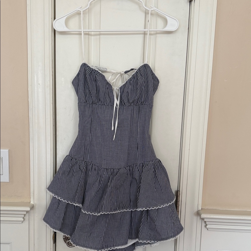 Ruffled backless mini dress